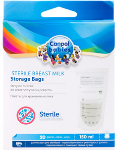 20 Bolsitas almacenaje leche materna 150 ml Canpol babies