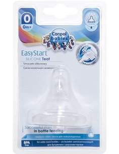 1 Tetina de silicona EasyStart flujo lento de 3-6 meses Canpol Babies