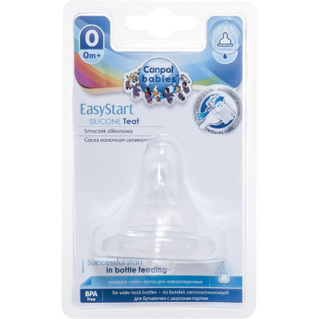 1 Tetina de silicona EasyStart flujo lento de 3-6 meses Canpol Babies