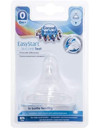 1 Tetina de silicona EasyStart flujo medio de 6-12 meses Canpol Babies