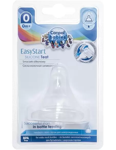 1 Tetina de silicona EasyStart flujo medio de 6-12 meses Canpol Babies